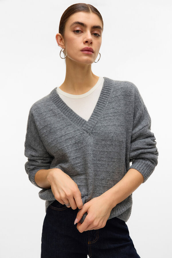 Vero Moda Jersey b&aacute;sico de punto Gris