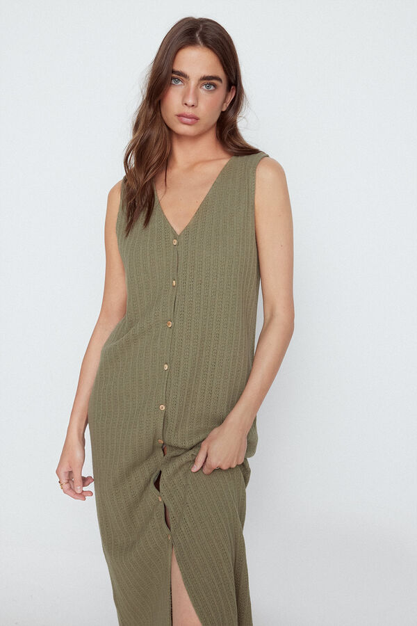 Slowlove Vestido curto el&aacute;stico Verde