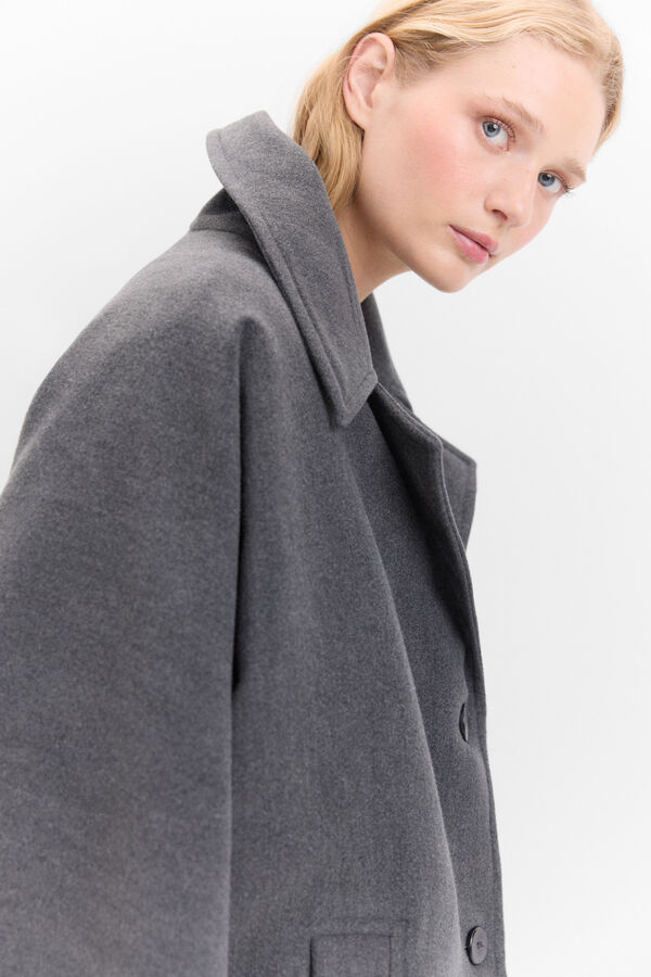 Cortefiel Abrigo desestructurado Gris