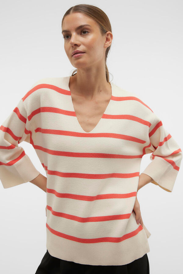 Vero Moda Camisola de malha manga 3/4 Cinzento