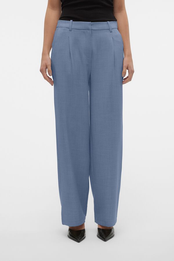 Vero Moda Cal&ccedil;a wide leg de vestir Azul