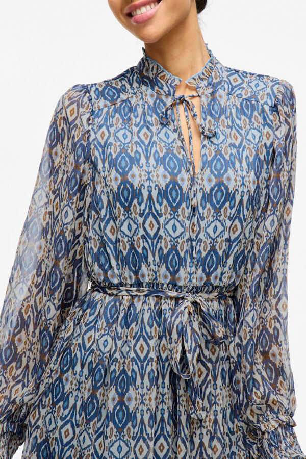 Vila Short printed dress Cinzento