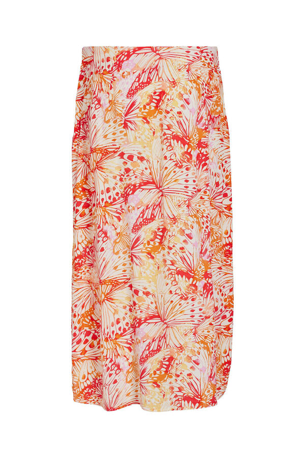 Vila Falda midi de cintura alta estampada Blanco