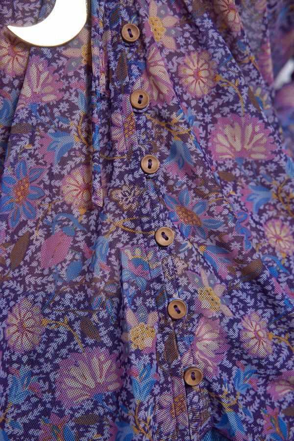 Slowlove Top de tule estampado Multicolorido