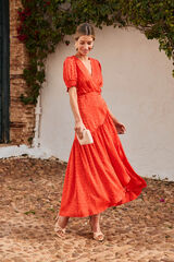 Pol&iacute;n Et Moi Vestido de flores coral Vermelho