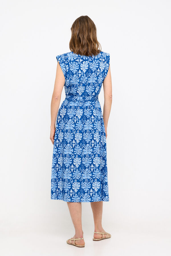 Cortefiel Vestido midi sem mangas Azul