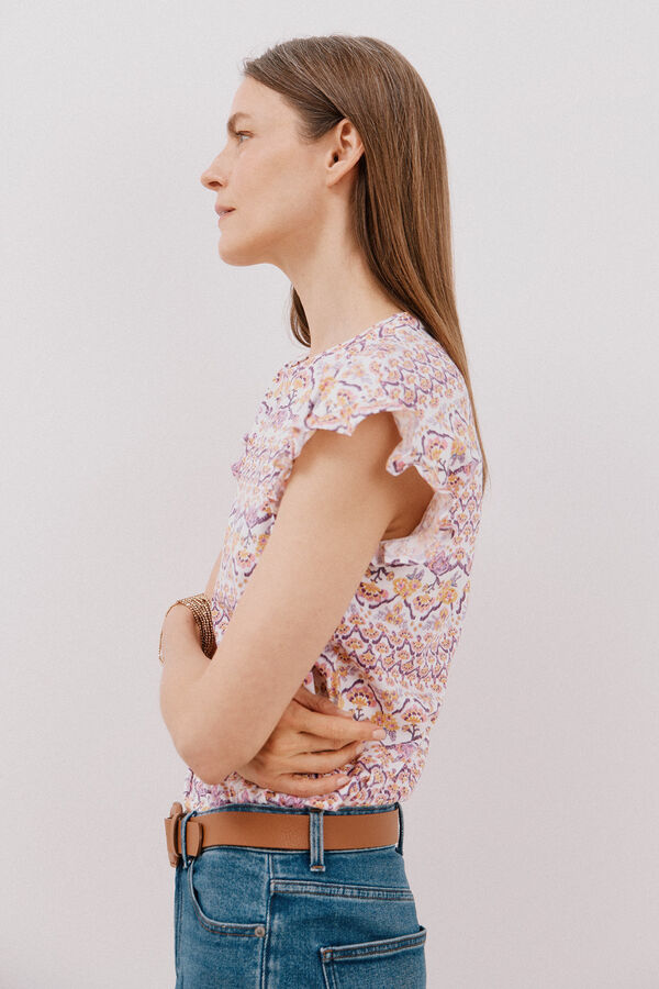 Cortefiel Camiseta básica volante Multicolor