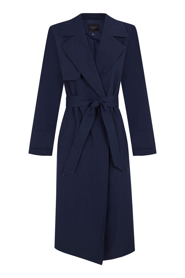 Cortefiel Gabardina larga Azul marino