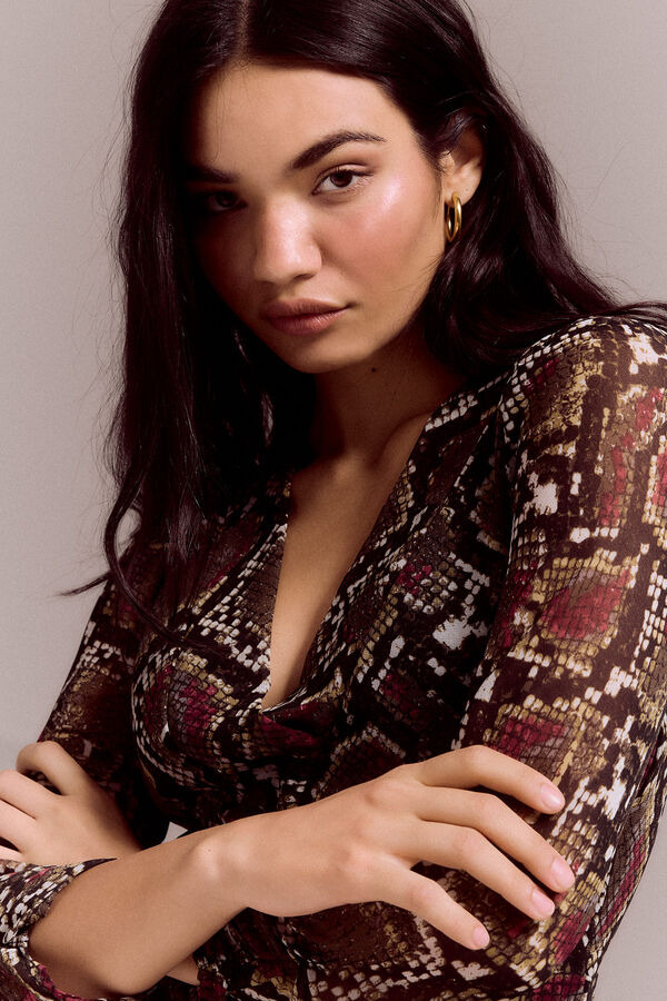 Slowlove Vestido estampado serpiente Multicolor