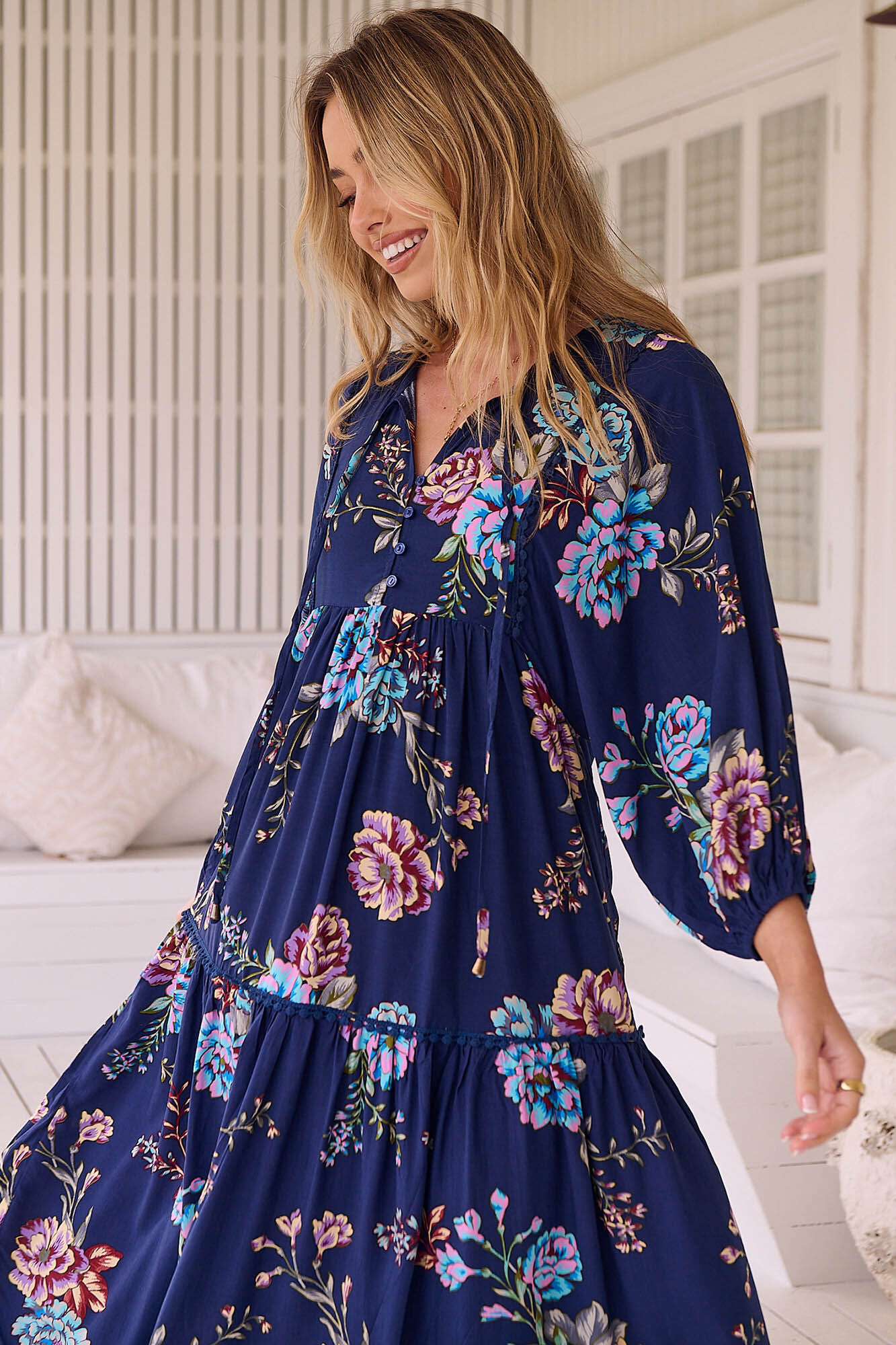 Jaase Vestido midi estampado Palace