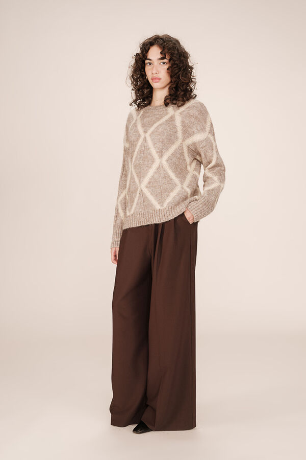 Grace & Mila Jersey b&aacute;sico con cuello redondo Beige