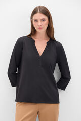 Cortefiel T-shirt b&aacute;sica fluida Preto