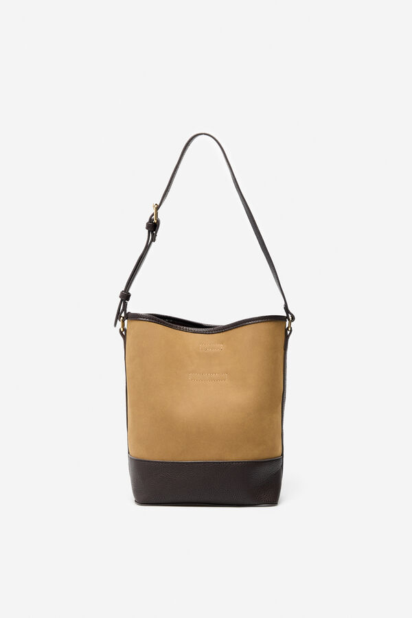 Cortefiel Bolsa hobo bimaterial Castanho