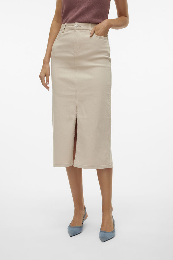 Vero Moda Falda vaquera 7/8 Beige