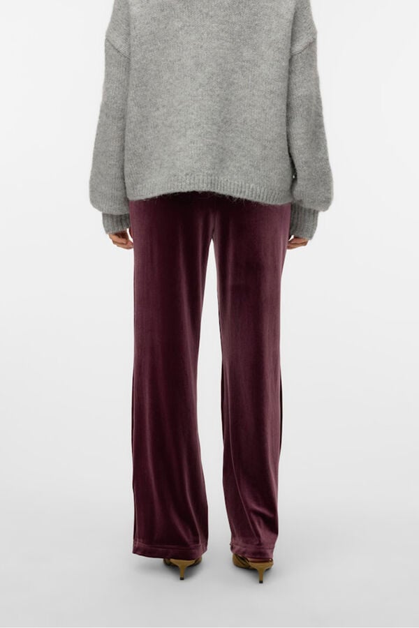 Vero Moda Pantal&oacute;n largo terciopelo Morado