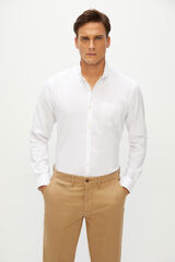 Cortefiel Camisa lisa slim Coolmax eco-made stretch Branco