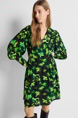 Selected Femme Vestido Wrap confeccionado con Lenzing ECOVERO Negro