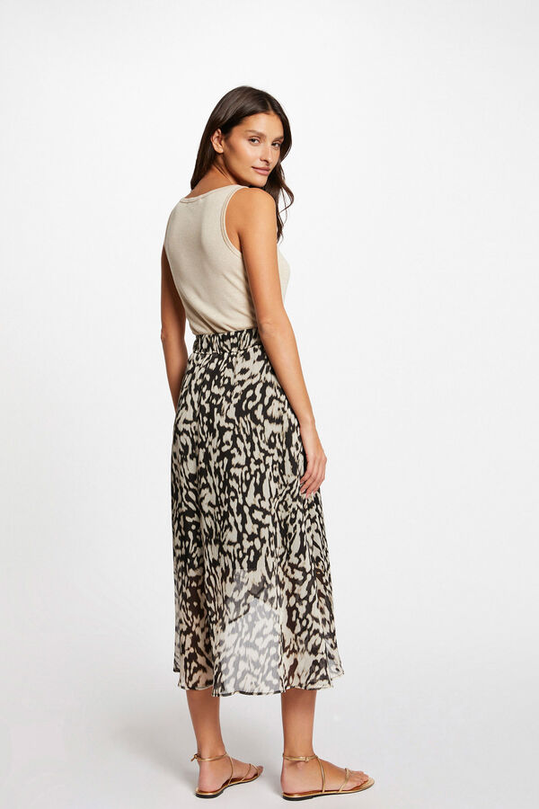 Morgan Falda midi estampado animal Estampado blanco