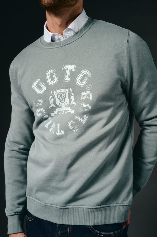 OOTO Sweatshirt gr&aacute;fica gola caixa Azul