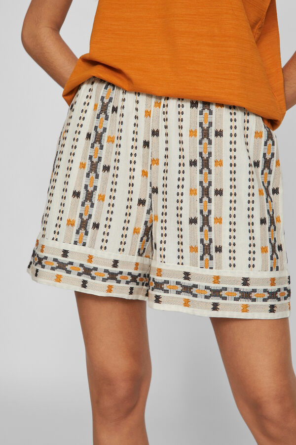 Vila Pantal&oacute;n corto de cintura alta estampado Gris