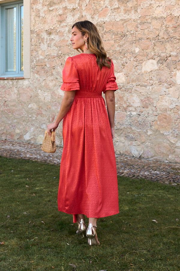 Pol&iacute;n Et Moi Vestido de convidada Valentina Vermelho