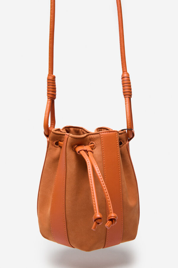 Cortefiel Bolso saco bimateria Naranja