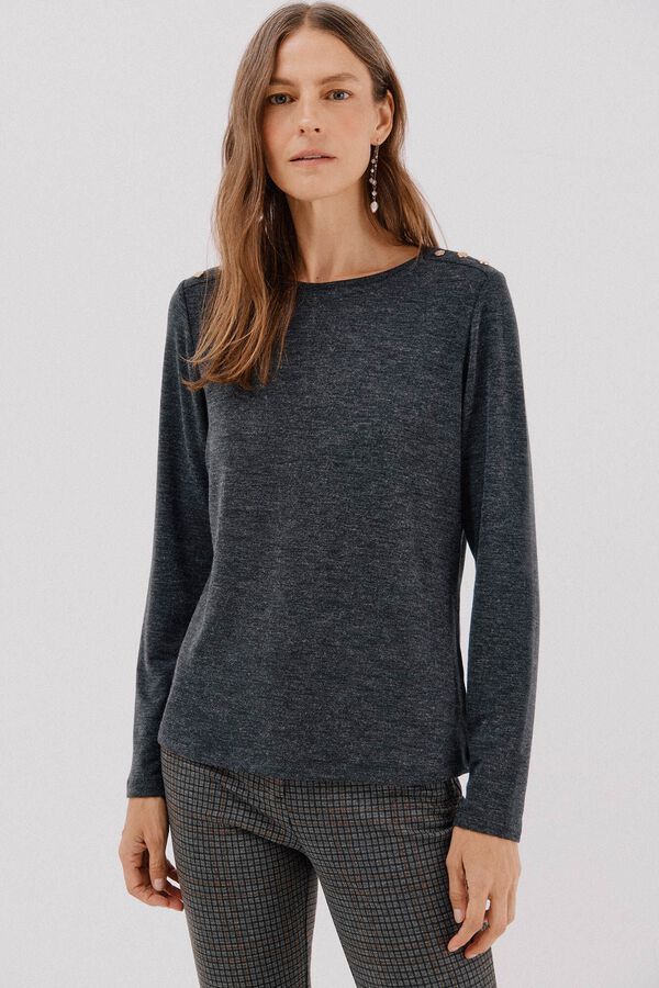 Cortefiel Camisa de caixa de bot&otilde;es Cinzento