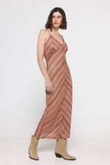 Vero Moda Vestido largo de crochet Rosa