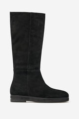 Cortefiel Bota alta el&aacute;stico serraje Negro