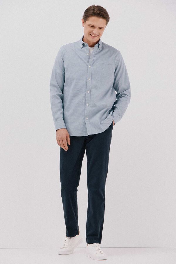 Cortefiel Camisa twill xadrez Azul
