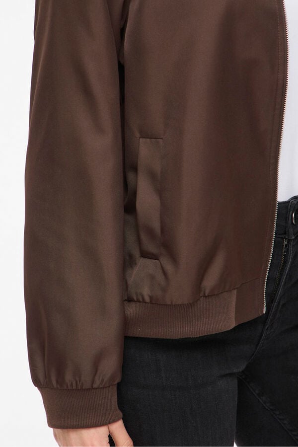 Vila Chaqueta bomber satinada Marr&oacute;n oscuro