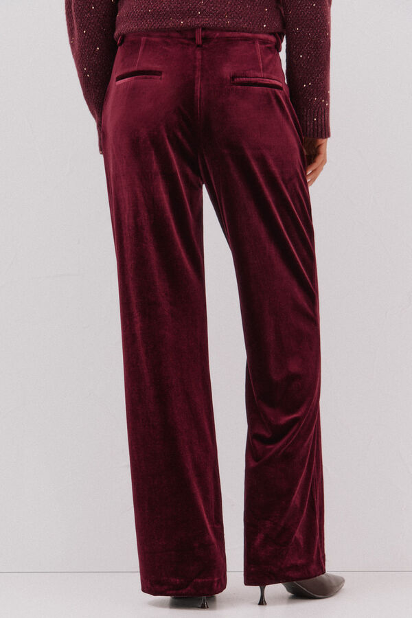Cortefiel Pantal&oacute;n de terciopelo Granate