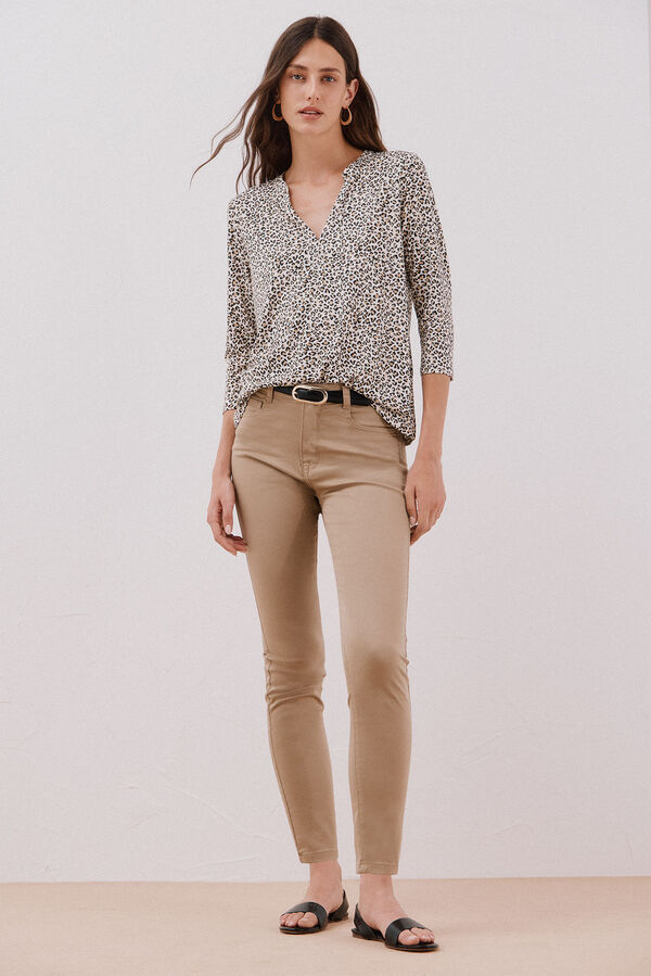 Cortefiel Pantalones Sensational color Beige