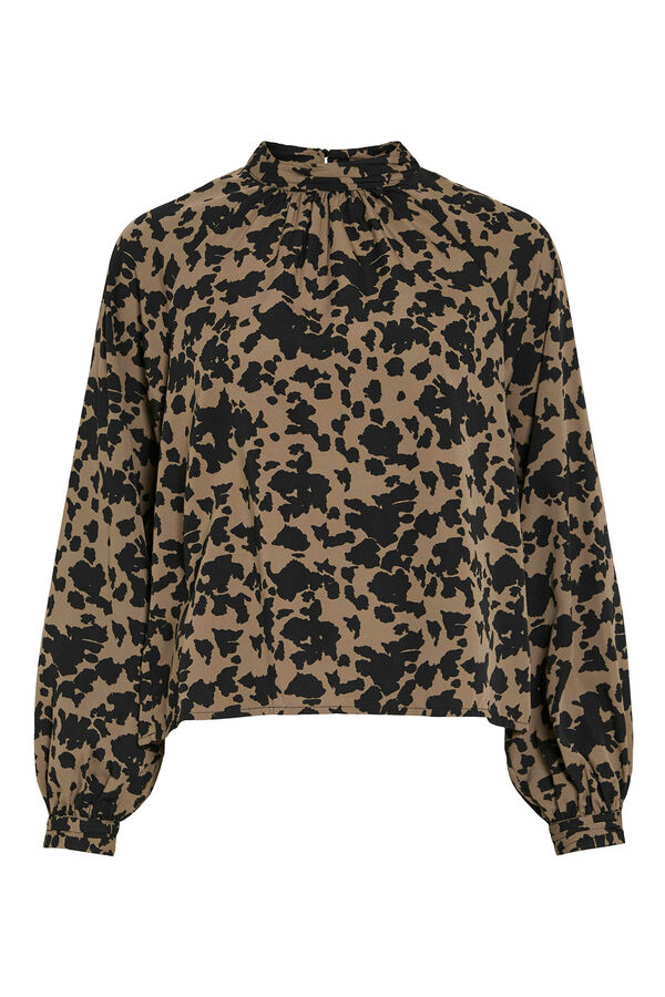 Vila Top de manga comprida estampado Cinzento