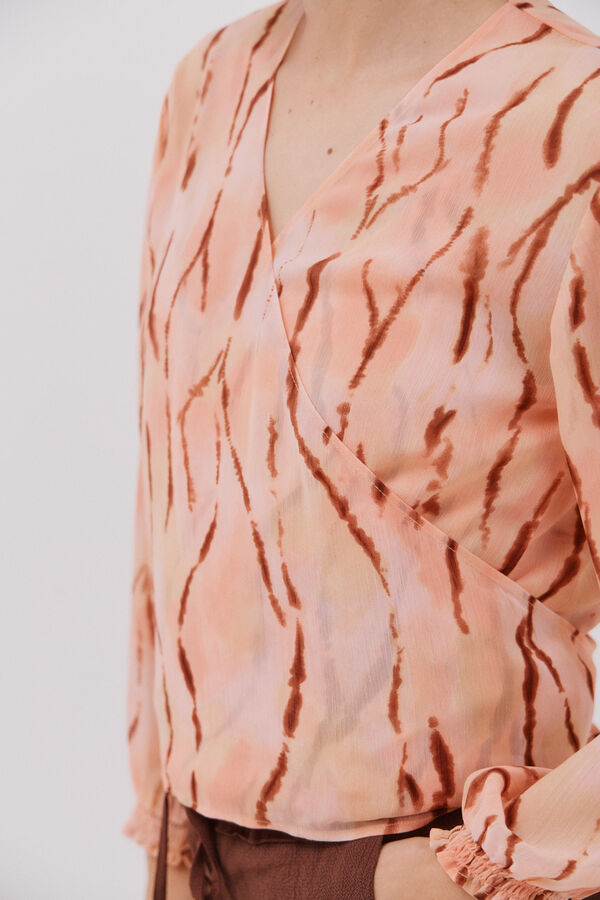 Cortefiel Blusa decote bico Multicolorido