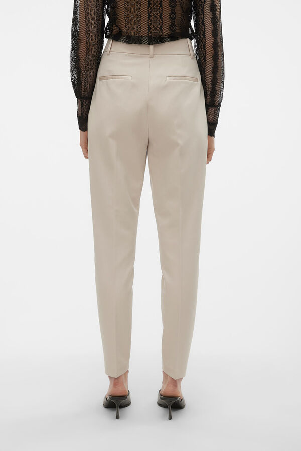 Vero Moda Cal&ccedil;as skinny com acetinado Tostado