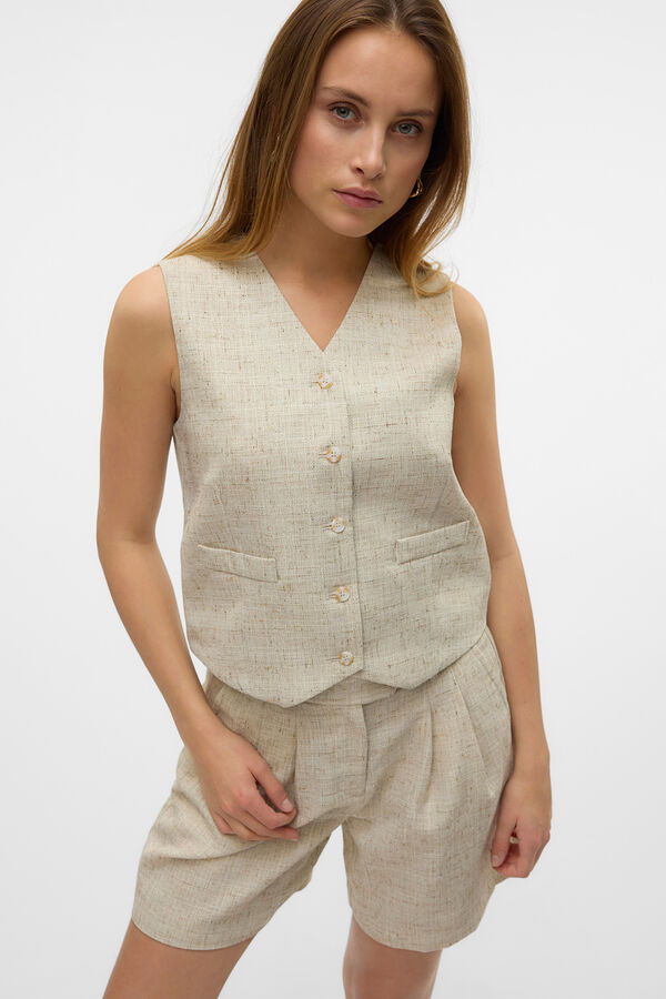 Vero Moda Linho efeito colete Cinzento