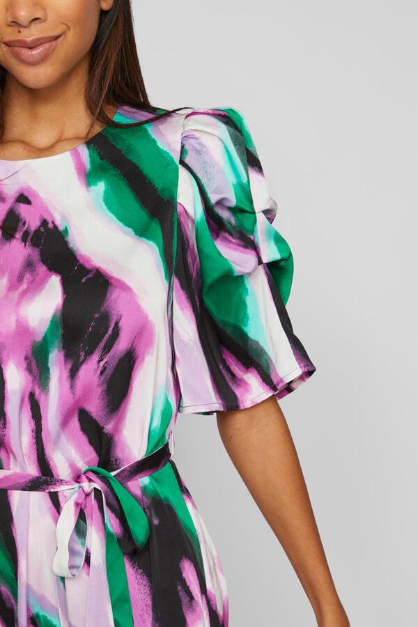 Vila Vestido midi con mangas fruncidas Verde