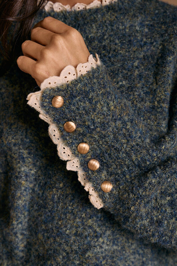 Pol&iacute;n Et Moi Jersey de punto gordo Azul