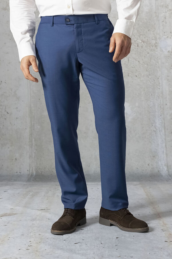 elPulpo Pantalón traje microdibujo Azul marino