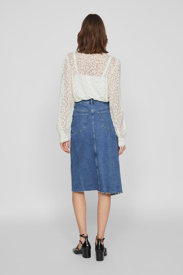 Vila Falda denim de algod&oacute;n Azul