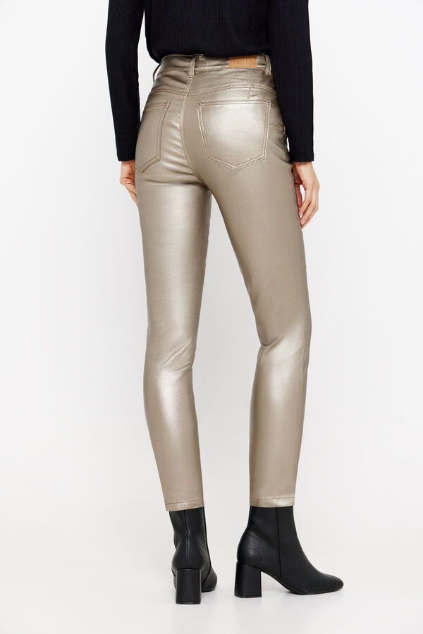 Cortefiel Pantal&oacute;n push up tiro alto Amarillo