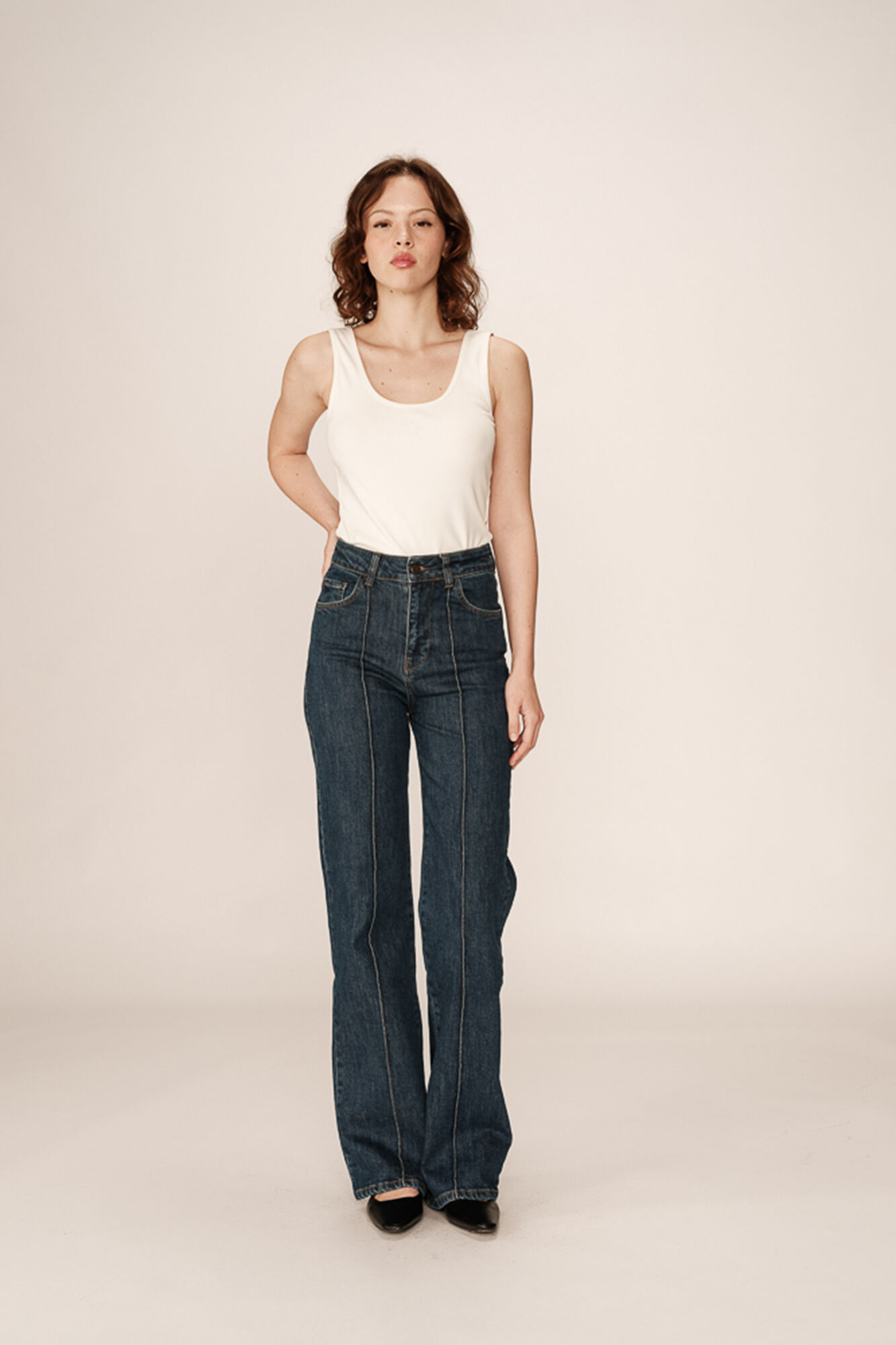 Grace & Mila Pantal&oacute;n vaquero de talle alto