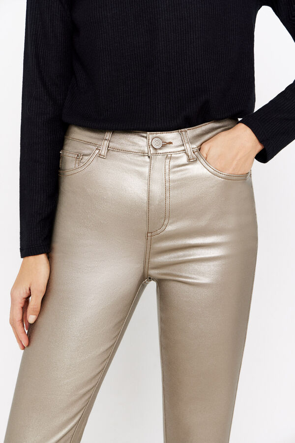 Cortefiel Pantal&oacute;n push up tiro alto Amarillo