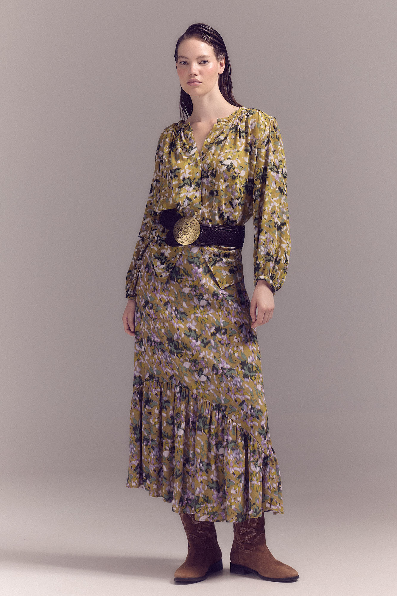 Slowlove Falda larga estampada