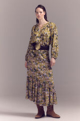 Slowlove Saia comprida estampada Impress&atilde;o