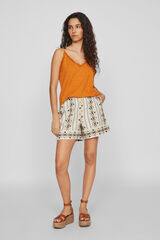 Vila Pantal&oacute;n corto de cintura alta estampado Gris