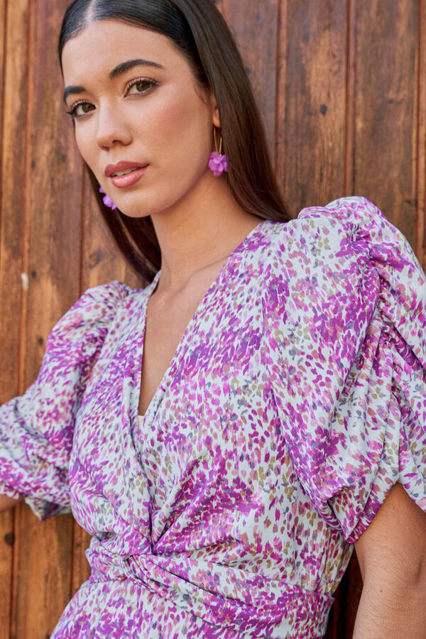 Pol&iacute;n Et Moi Vestido con nudo Mabel Morado