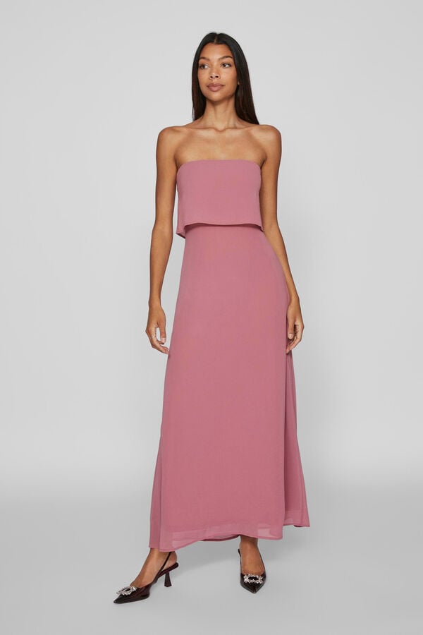 Vila Vestido de fiesta largo de tirantes Rosa