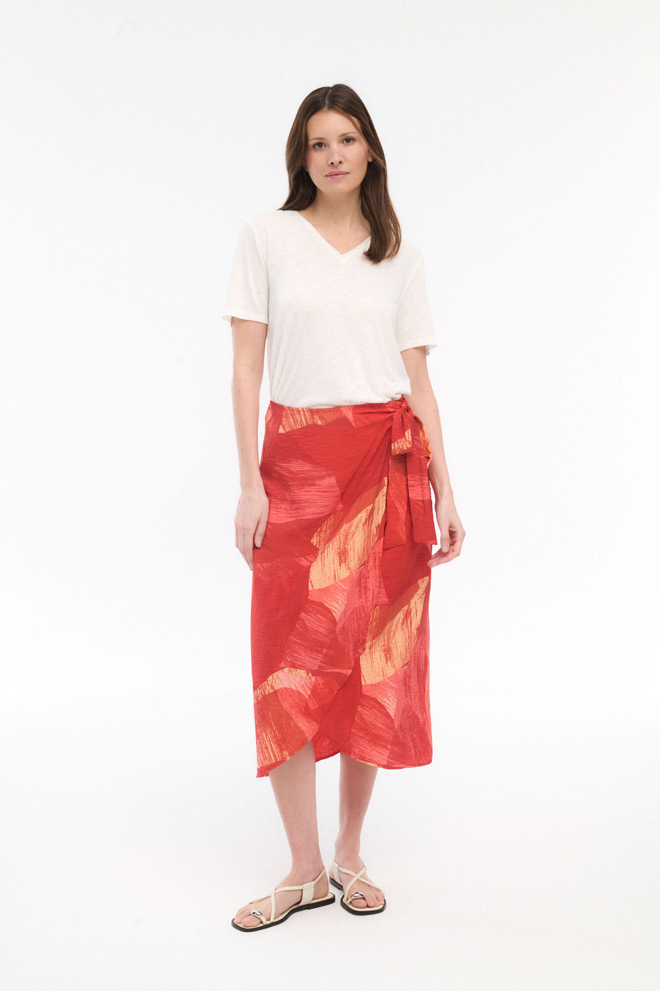 Vila Falda midi pareo con viscosa